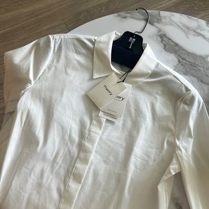 Theory long sleeve white button up